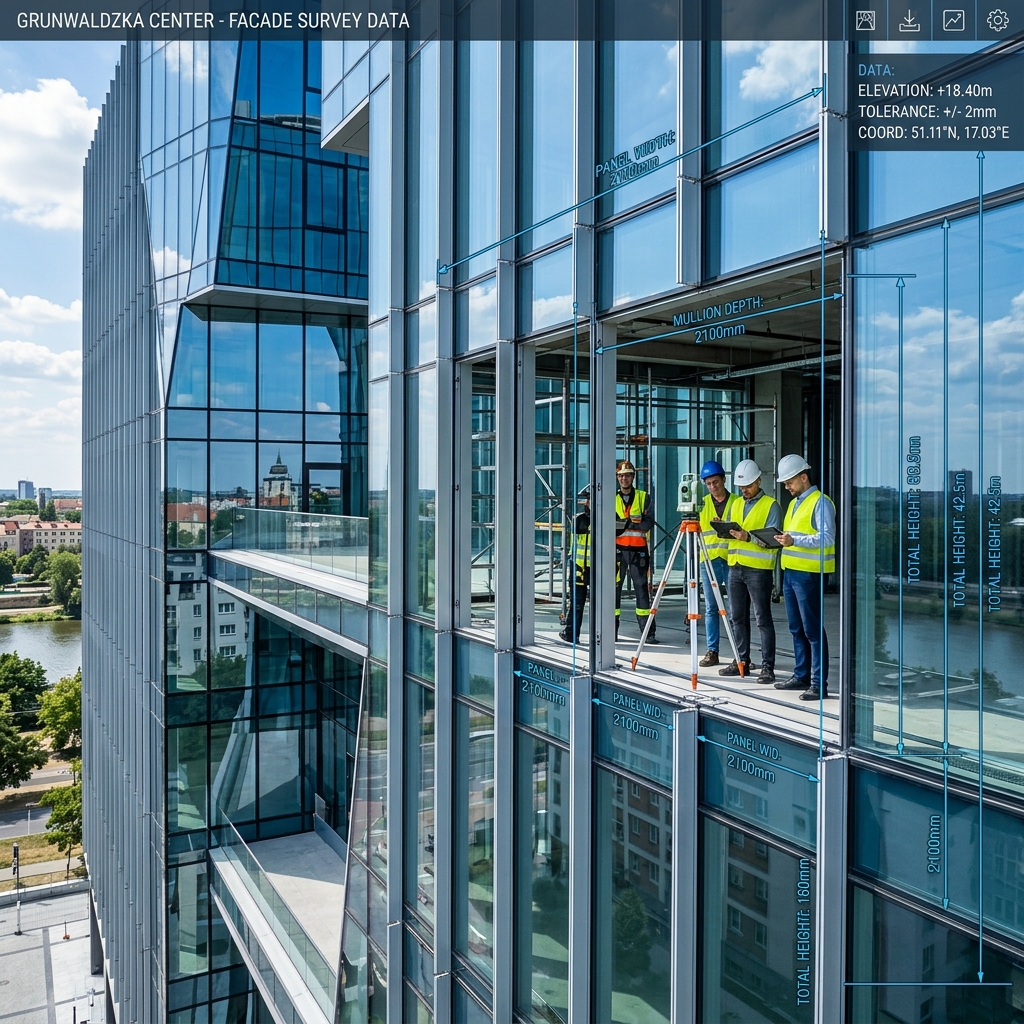 Glass facade of an office building after IzolGlass audit